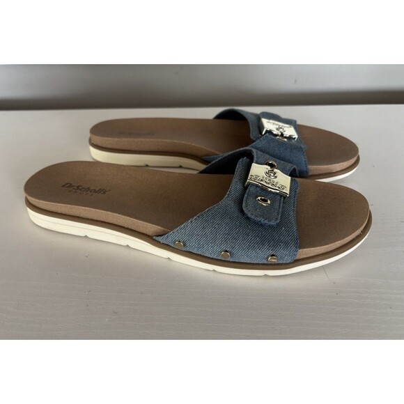 Dr. Scholls Women's Nice Iconic Slide Sandal Blue Size 8.5 - Picture 1 of 7